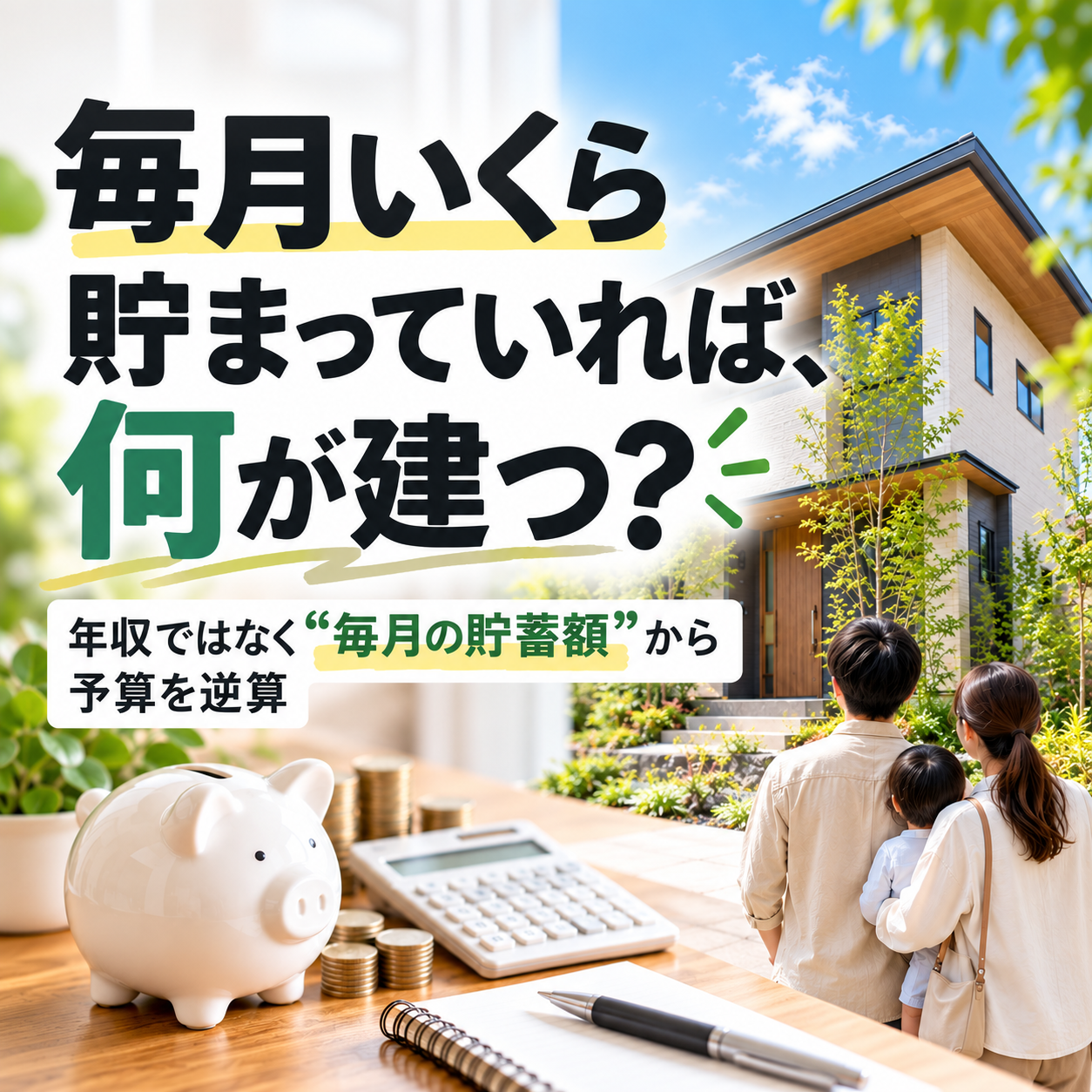 【毎月いくら貯まっていれば、何が建つか|高浜市の工務店が貯蓄額から予算を逆算します】
