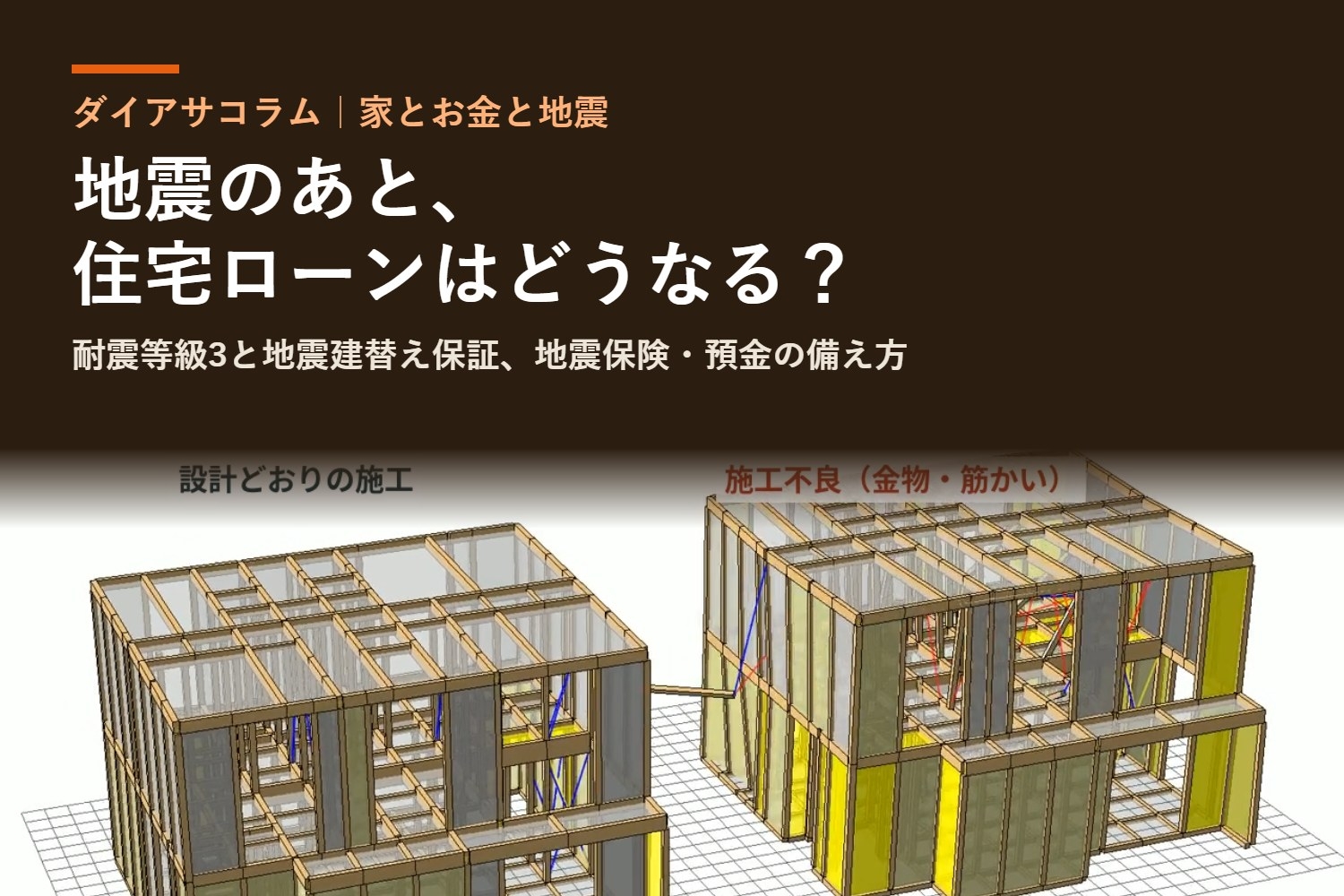 地震のあと、住宅ローンはどうなる?耐震等級3と建替え保証の話